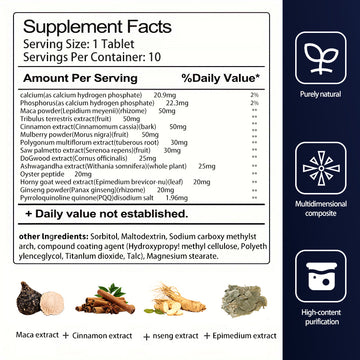Cunkore Maca Complex Dietary Supplement – 10 Tablets